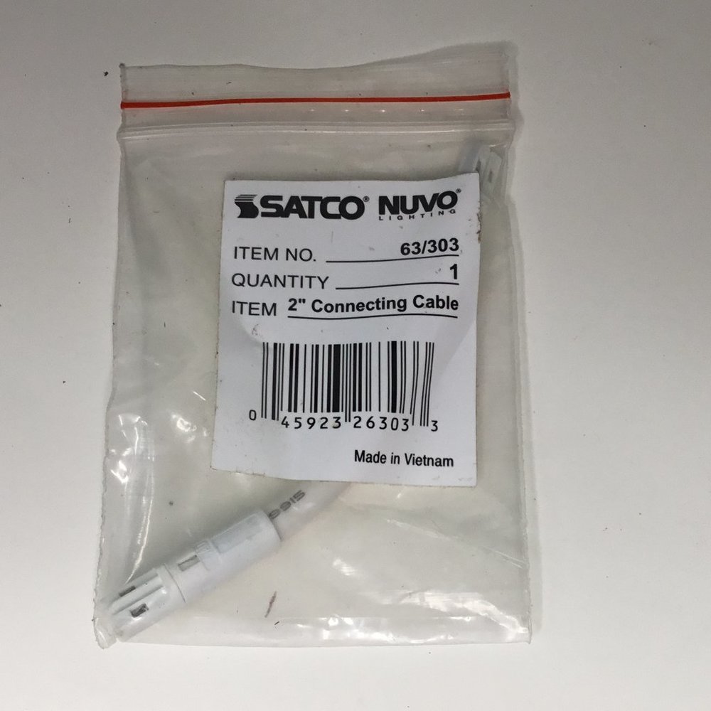 Satco Nuvo Thread Undercabinet LED Lighting 2" Connecting Cable White NIB